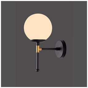 Черна стенна лампа, височина 35 cm Kruva - Squid Lighting