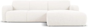 Бял ъглов диван от плат букле (десен ъгъл) Molino - Micadoni Home