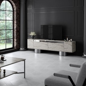ТВ шкаф Bohem, цвят Травертин Сребърен