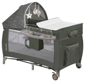 Lionelo - Детска пътна кошара SVEN PLUS, бежово-оливкова