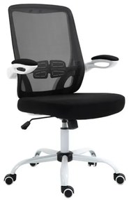 Офис стол  ΕΟ604.2W цвят черен-бял