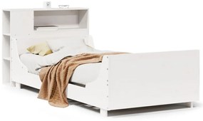 3323783 vidaXL Рамка за легло без матрак, бял, 100x200 см, бор масив