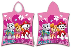 Розово детско пончо от хавлиена материя Paw Patrol - Jerry Fabrics