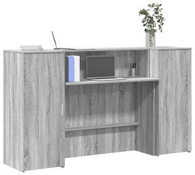 3324210 vidaXL Приемно бюро, сив сонома, 180x50x103,5 см, инженерно дърво