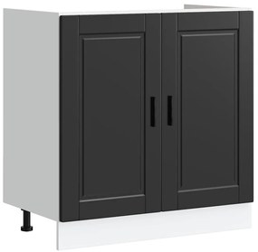 853928 vidaXL Шкаф за мивка, Porto, черен, 80x46x81,5 см, инженерно дърво