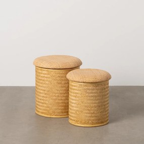 Плетена табуретка в естествен цвят Rattan – Ixia