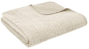 Бежово капитонирано покривало за легло 240x260 cm Attica Velvet Embroidered – Bianca