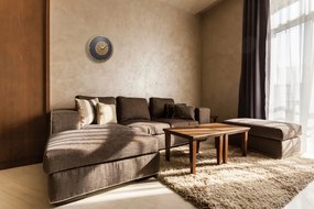 Дървен стенен часовник, изработен от тъмна дъбова дървесина Дъб Поток - 30 cm