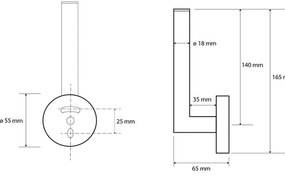 Държач за тоалетна хартия от черен месинг X-Round - Sapho