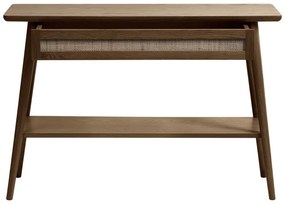 Кафява конзолна маса с дъбов плот 40x110 cm Barrali – Unique Furniture