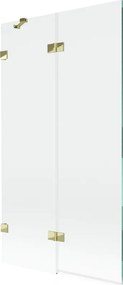 Mexen Lunar параван за вана двукрил ляв 100 x 150 cm, прозрачен, златен - 897-100-100-50-00-L