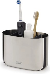Стойка за четки за зъби от неръждаема стомана в блестящо сребрист цвят EasyStore Luxe – Joseph Joseph