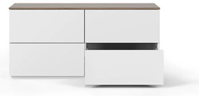 Нисък скрин в бяло/кафяво с размери 120x54 cm Join - TemaHome