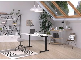 Работна маса с регулируема височина с бял плот за маса 80x140 cm Downey – Germania