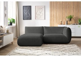 Ъглов диван от сив велур (ляв ъгъл) Lecomte - Bobochic Paris