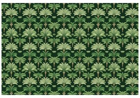 Самозалепващ тапет – Зелени палми на тъмен фон