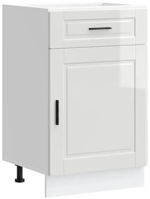 853959 vidaXL Кухненски шкаф Porto, бял гланц, инженерно дърво
