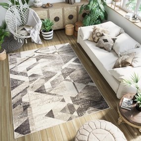 Универсален модерен килим с геометрична шарка в кафяви нюанси Ширина: 160 см | Дължина: 220 см