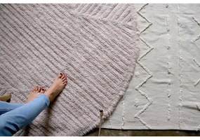 Бял ръчно изработен памучен килим подходящ за пране 200x300 cm Tribu Natural – Lorena Canals