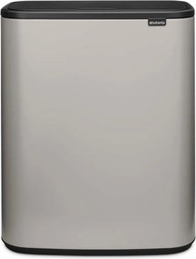Кош за боклук Brabantia Bo Touch 1010455, 60 л, Плавно и безшумно отваряне, Голям отвор, Светлосив