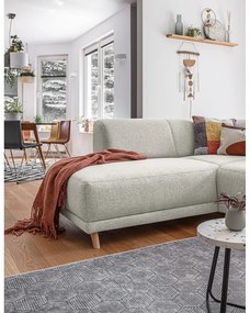 Бежов разтегателен/с място за съхранение ъглов диван (ляв ъгъл/L форма) Classy Sophie – Miuform