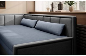 Син/сив шенилов сгъваем/с място за съхранение диван 214 cm Fulgeo – ELTAP