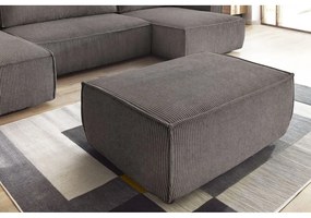 Кафяво-сива табуретка от рипсено кадифе Nihad – Bobochic Paris