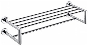 Sapho - стенна закачалка за кърпи с полица X-ROUND 22,5x65,5 см лъскав хром