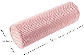 Розова детска възглавница за диван от рипсено кадифе Roll – Wigiwama