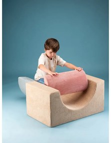 Светлокафяво велурено игрище от пяна 75x49x37 cm Rainbow Montessori – Wigiwama