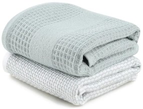 Вафлени кърпи в комплект от 2 бр. в цвят мента-сиви 40x60 cm Betty – Foutastic