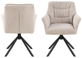 Бежов тапициран трапезен стол с подлакътници Alonso – Actona