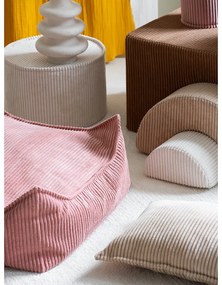 Розов детски пуф от рипсено кадифе Square – Wigiwama
