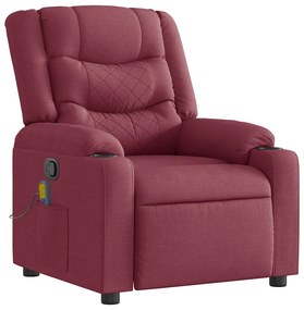 4019929 vidaXL Масажен наклоняем стол, виненочервен, текстил