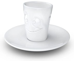 Бяла порцеланова чаша за еспресо с чинийка, обем 80 ml - 58products