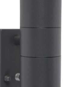 Комплект от 2 външни стенни лампи тъмно сиви 2-светлина сензор за здрач - Duo