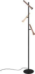 Черна LED подова лампа с метален абажур (височина 150 cm) Fiato – Trio