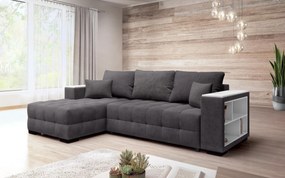 Разтегателен ъглов диван с подлакътник етажерка Мелвин Спринг S