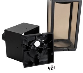 Външна стоеща лампа черна с дим 40 см IP44 - Charlois