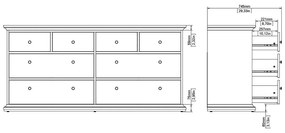 Сив нисък скрин 183x87 cm Paris – Tvilum
