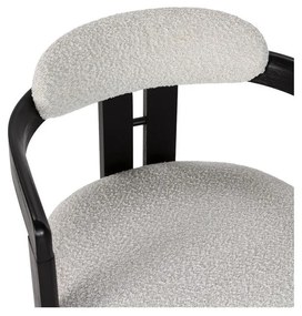 Бели/черни тапицирани трапезни столове в комплект с подлакътници 2 бр. Eiden – MOME