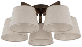 Brilagi - Прикрепен таванен полилей LATTE 5xE27/15W/230V цвят бор/кремав