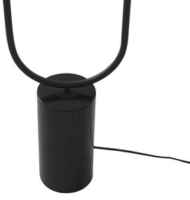 Подова лампа в стил арт деко черна с опушено стъкло 2-светлина - Rid