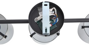 Дизайнерски плафон черен с димно стъкло 3 светлини - Domo