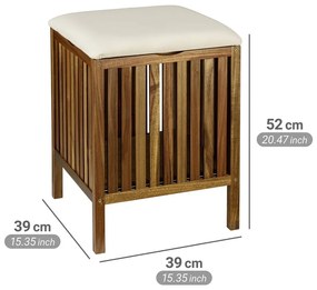 Дървен кош за пране в тъмно естествен цвят 38 l Fondi – Wenko