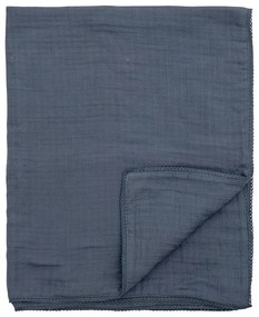 Тъмно синьо памучно бебешко одеяло 100x80 cm Muslin - Bloomingville Mini
