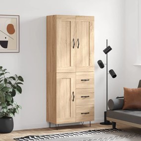 3200036 vidaXL Висок шкаф, дъб сонома, 69,5x34x180 см, инженерно дърво