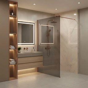Параван за душ Rea Flexi Grey / Brush Copper 80