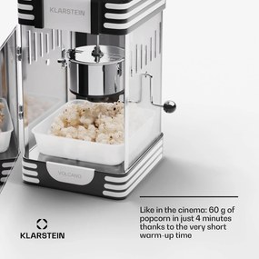 Klarstein Volcano машина за пуканки, 300 W, съд от неръждаема стомана, 60g / 4min Ретро дизайн