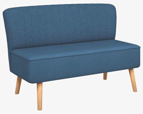 244072 vidaXL Диван, плат, 117x55,5x77 см, синьо